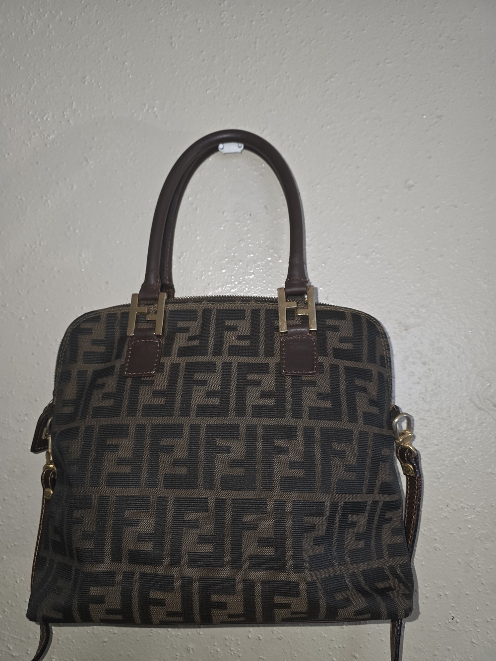 Fendi Brown Zucca Canvas Top-Handle Bag - Picture 9 of 10